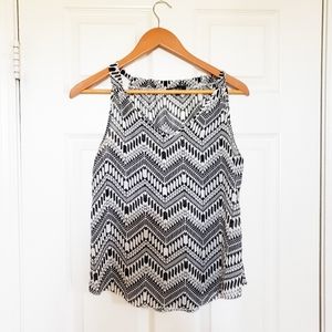 Aztec Print Top in Black and White